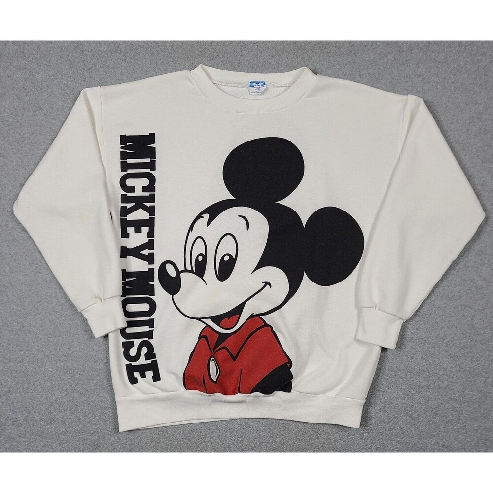Vtg Y2K Disney Unisex Mickey Mouse Graphic Pullover Sweatshirt Sz L (22"x27")